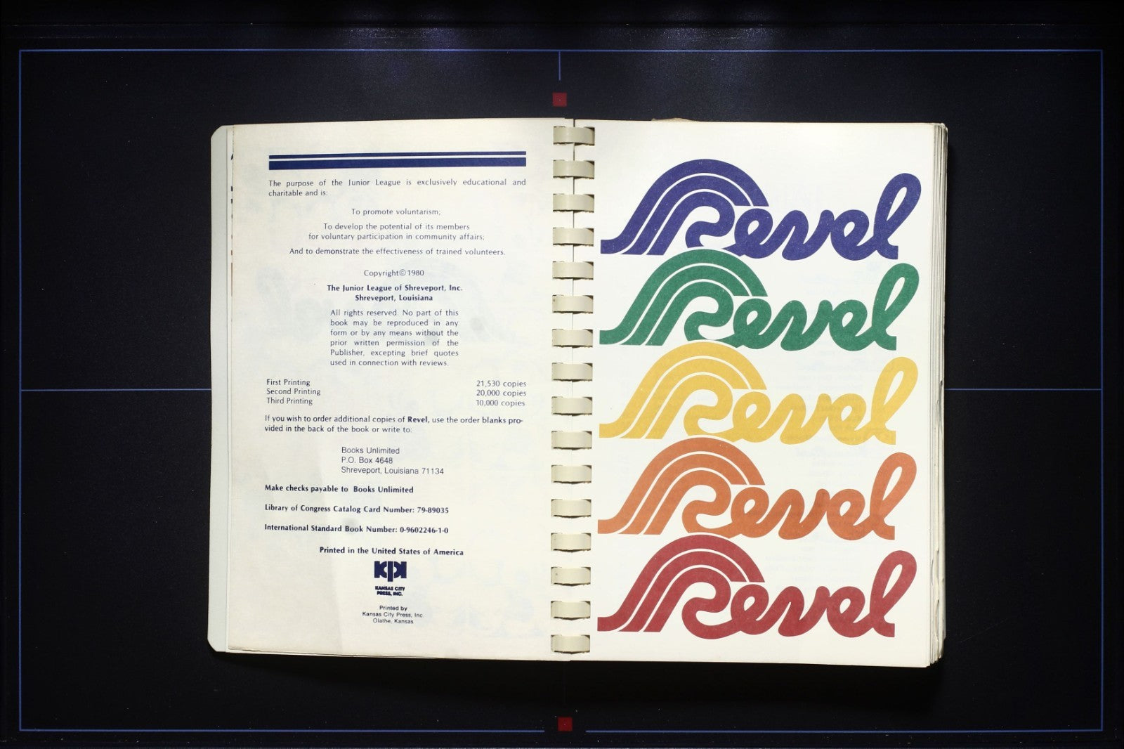 Revel (1980) - Junior League Cookbook - Shreveport, Louisiana - Southern Recipes