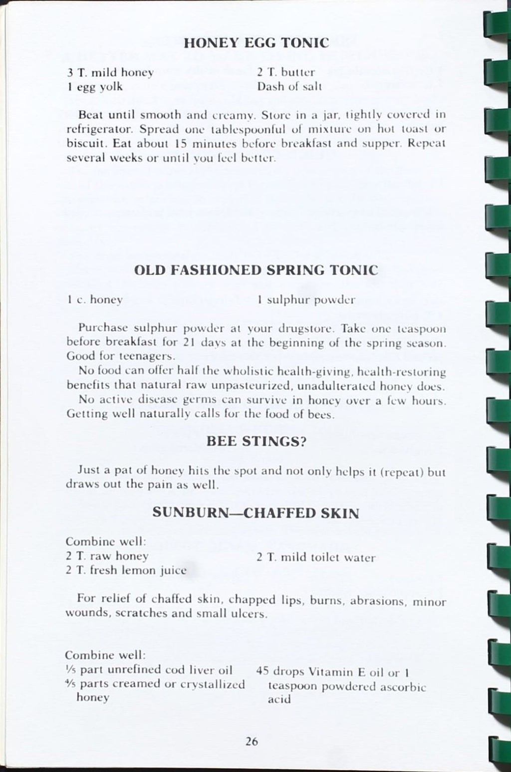 Here's to you, Honey! - Sugarless Cookbook - Joe Parkhill - Plastic Comb Binding