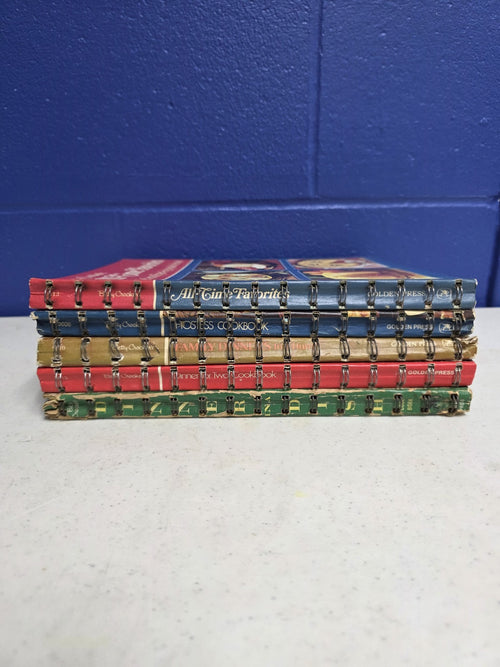 Betty Crocker Set of 5 Cookbooks 1960s Large Spirals - Family Dinners, Hostess
