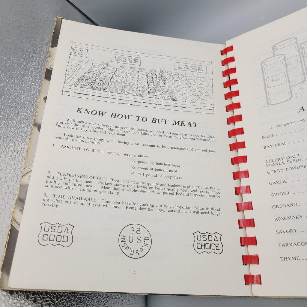 The Garden Club Cookbook Meats (1968) Montgomery Alabama - Vintage Spiral Bound