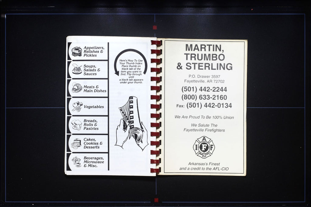Fayetteville Fire Fighters Burnt Offerings Cookbook (1978) - Arkansas