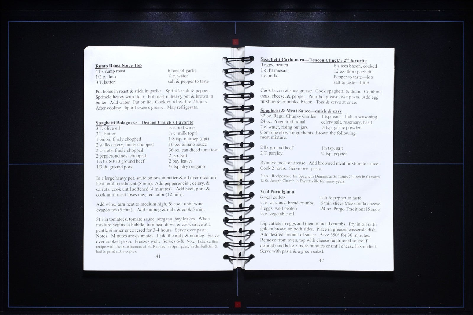 Marino's Sunday Dinner - Springdale, AR - Signed - Family Compilation Cookbook