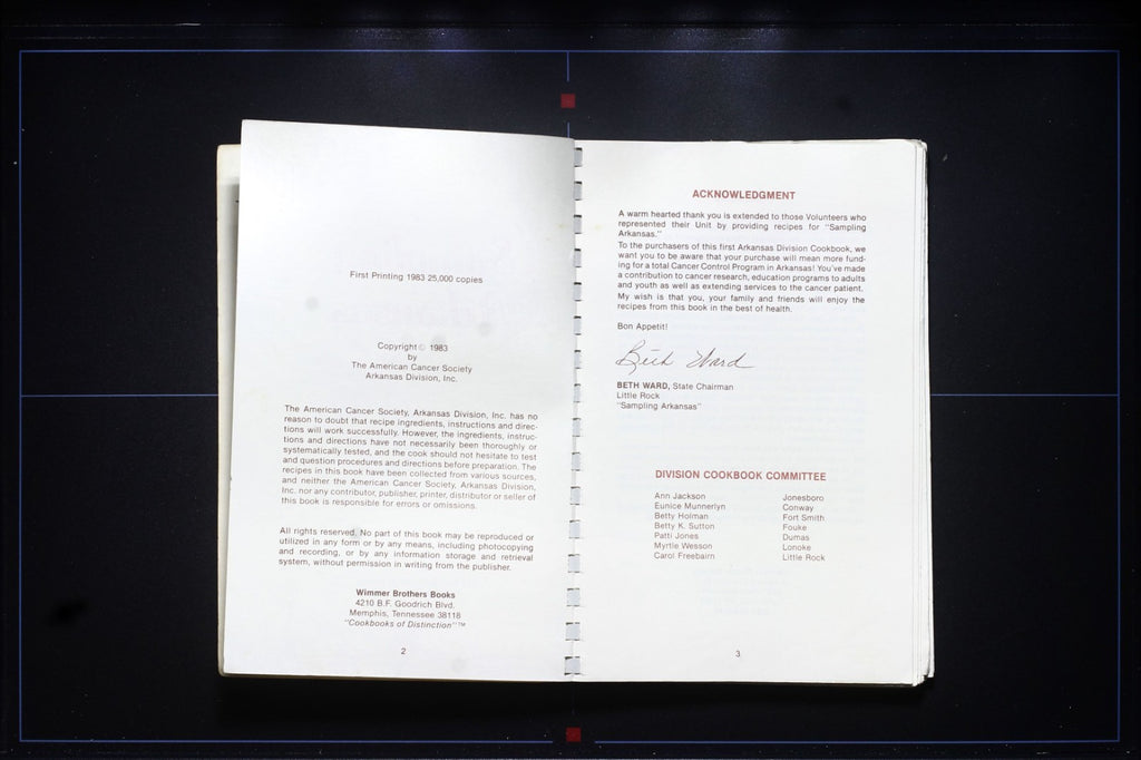 American Cancer Society Cookbook (1983) - Arkansas Division - Vintage Recipes