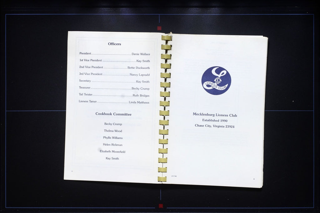 Mecklenburg Lioness (1990) - Chase City, Virginia - Community Cookbook