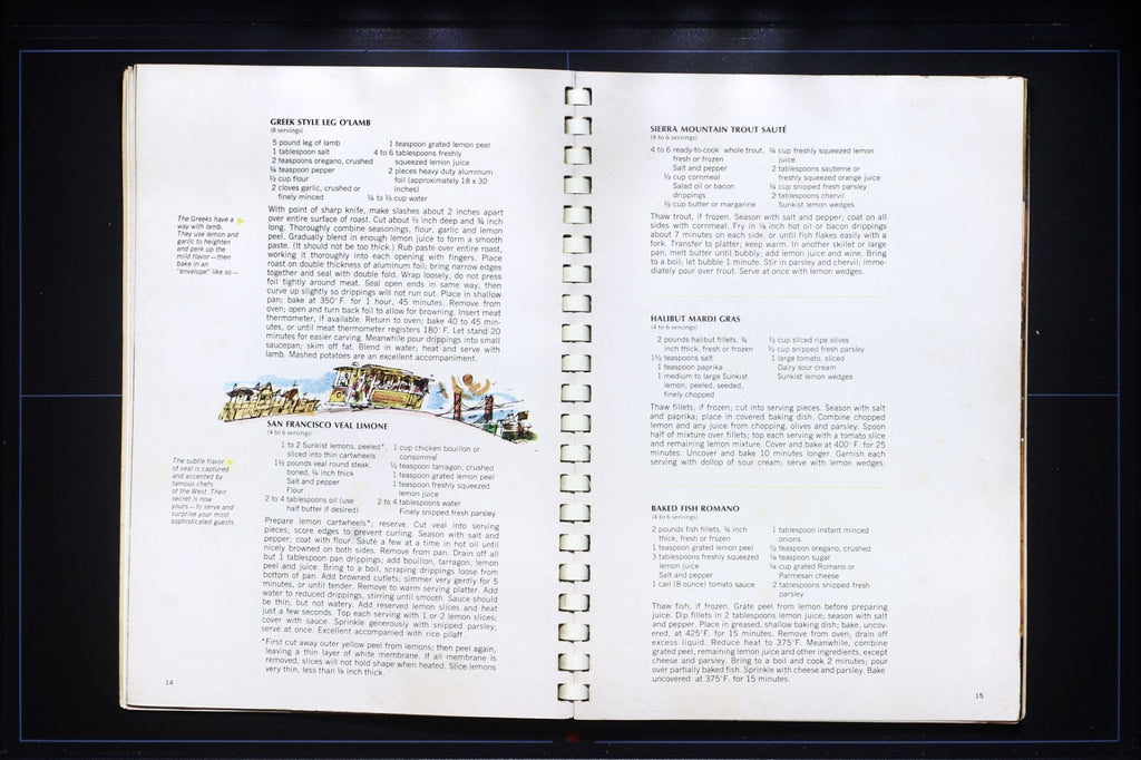 Sunkist Cookbook (1968) - Vintage Citrus Recipes - Softcover Cook Book